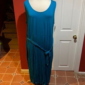 Catherine’s tank dress with lace trim across back/ shoulder - belted